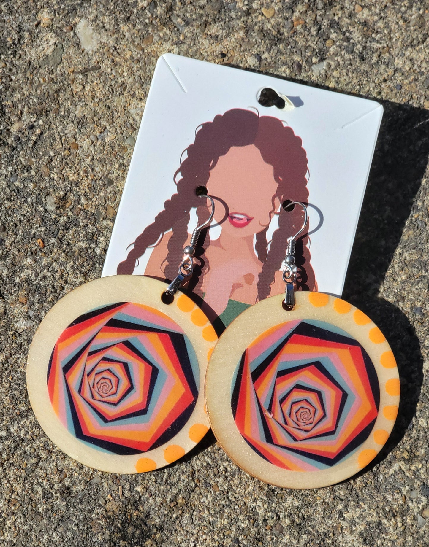Distored Roses Wooden Earrings