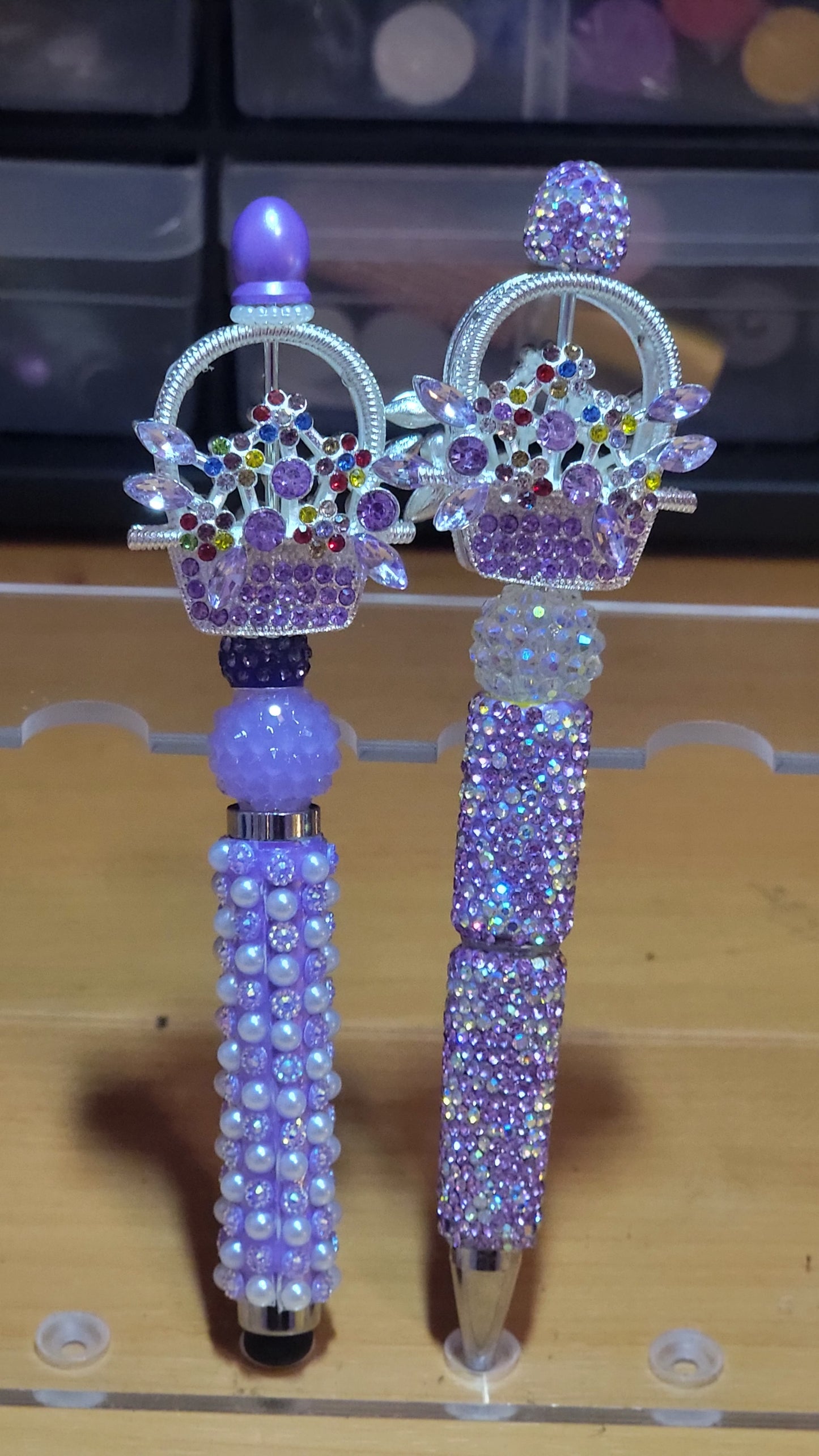 Blinged Flower Bouquet Stylus and Pen Set