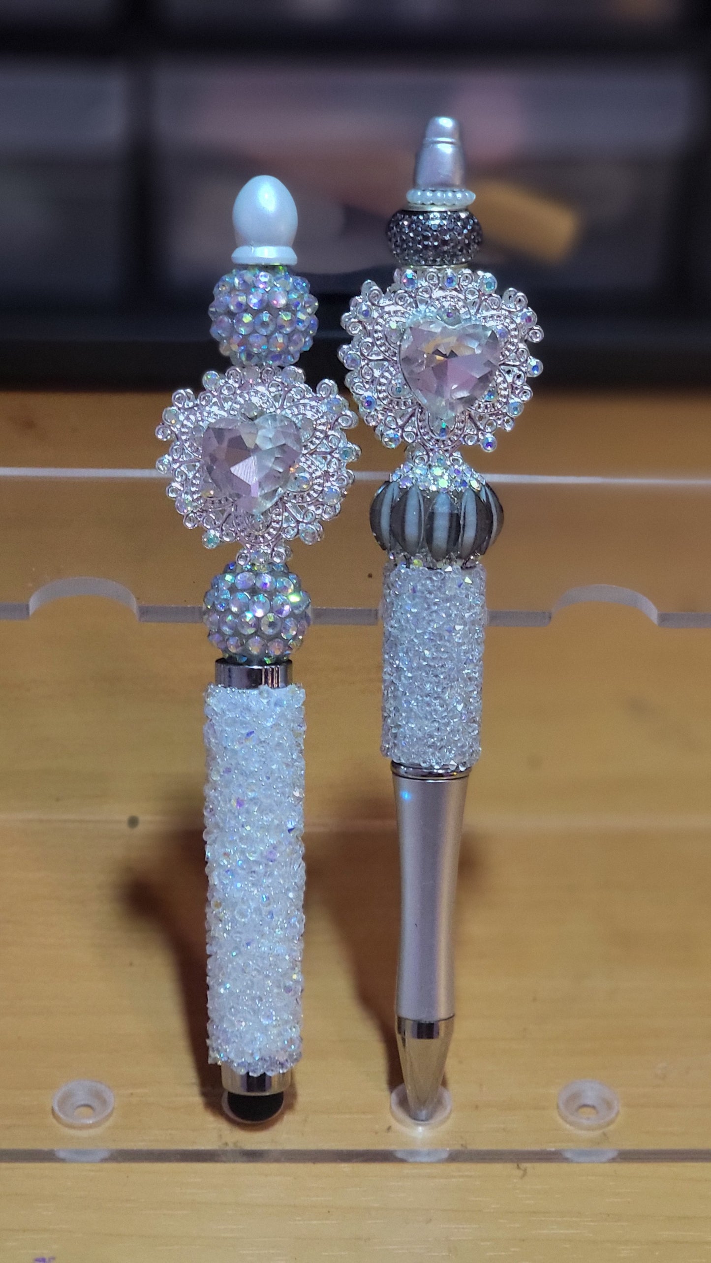 Blinged Crystal Heart Stylus and Pen Set