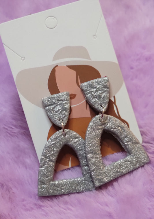 Textured Silver Post Earrings