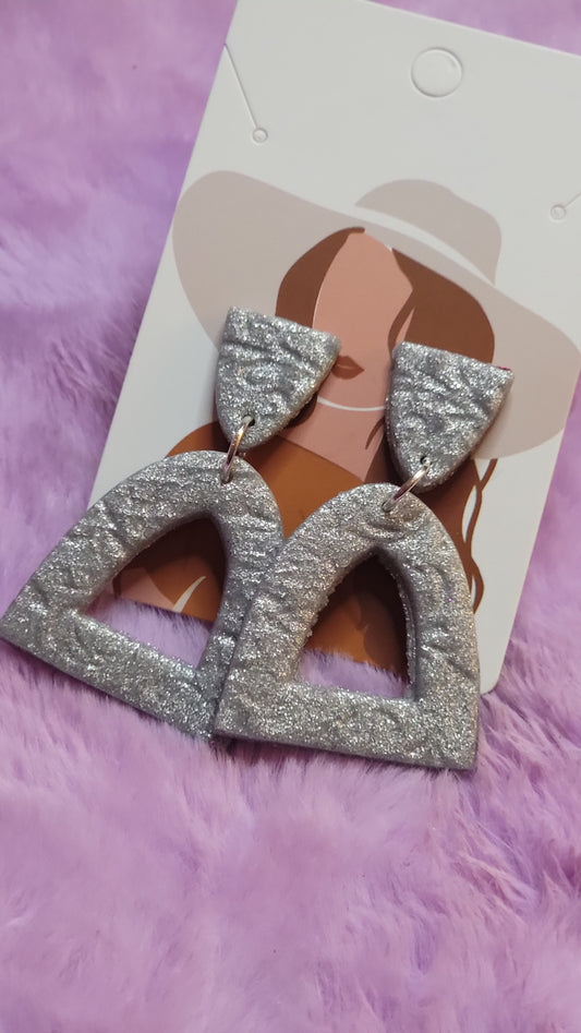 Textured Silver Post Earrings