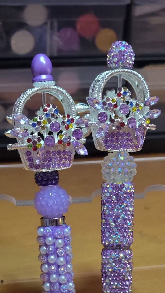 Blinged Flower Bouquet Stylus and Pen Set