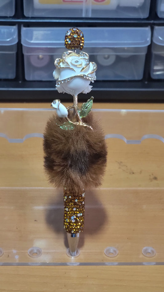 White Rose Bling Pen