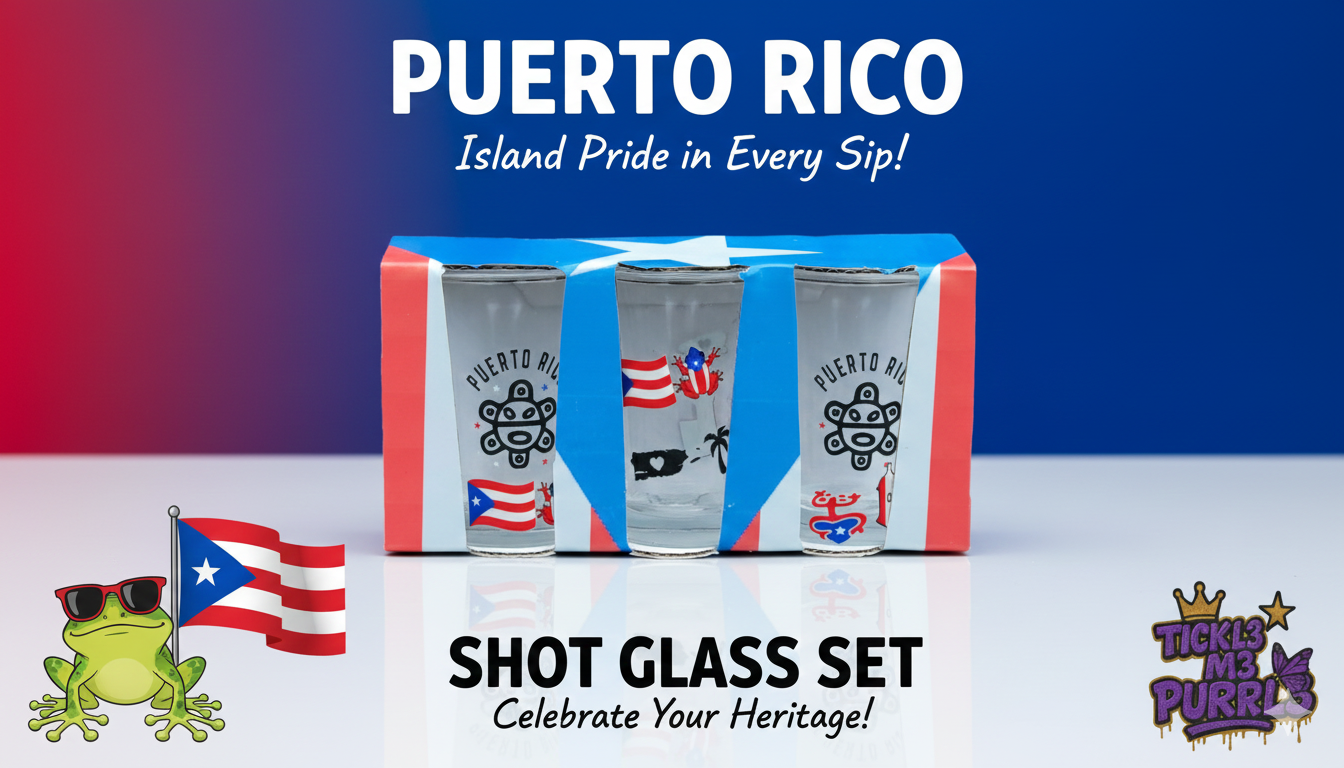 Puerto Rico Themed Shot Glass Set
