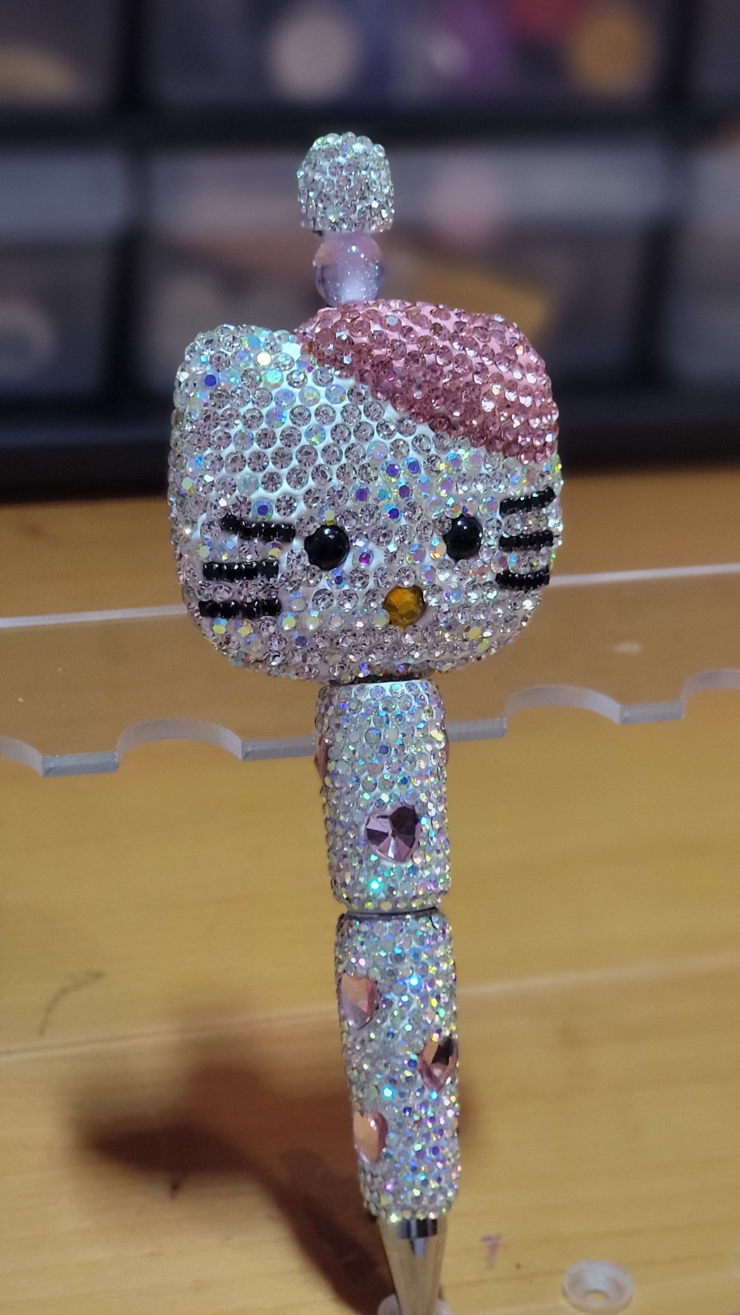 XL Bling Kitty Head Pen