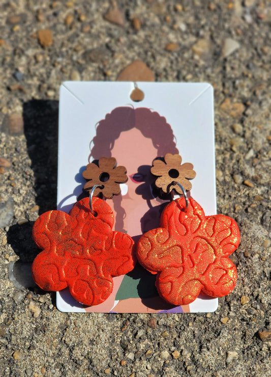 Funky Textured Daisy Dangles.