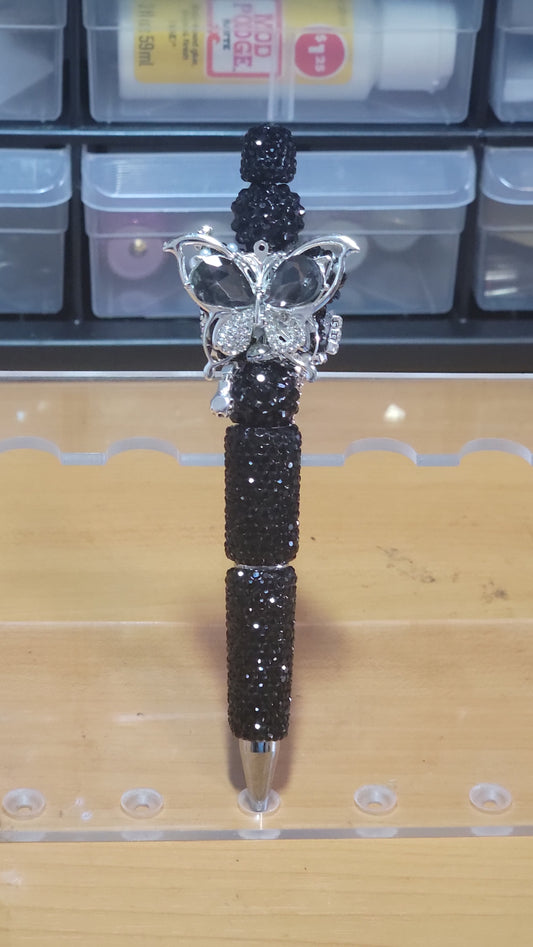 Black Butterfly Bling Pen