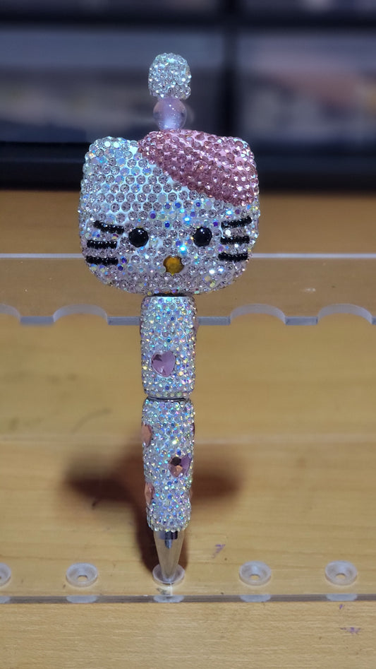 XL Bling Kitty Head Pen