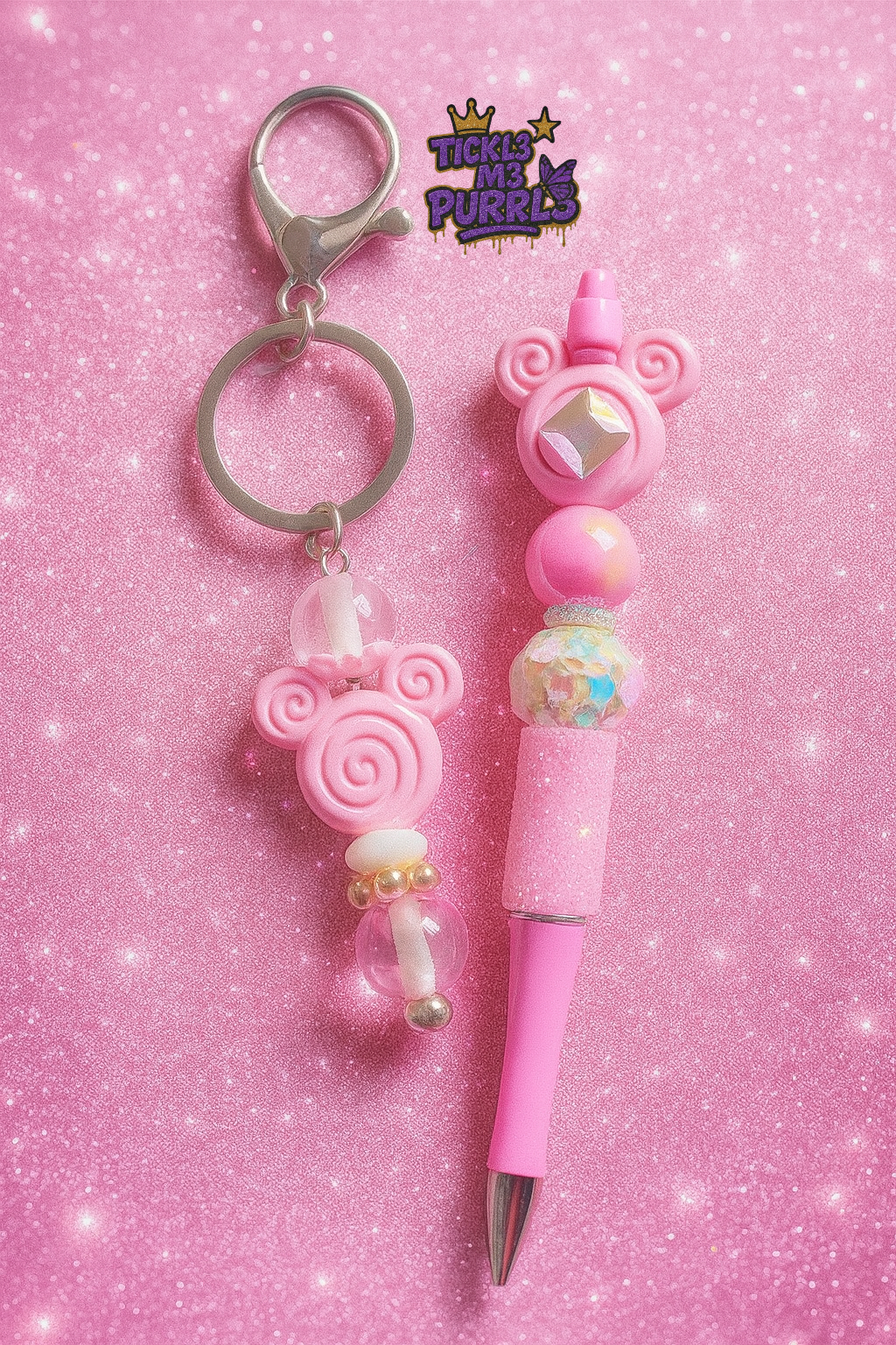 Mickey Head Pen & Keychain Set
