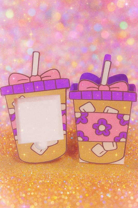 Iced Coffee Pen and Sticky Note Holder Set