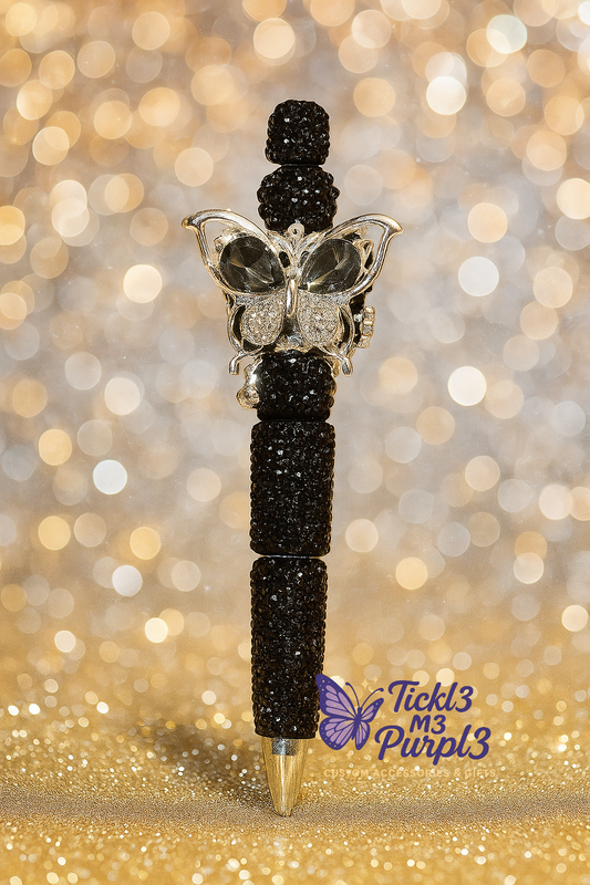 Black Butterfly Bling Pen