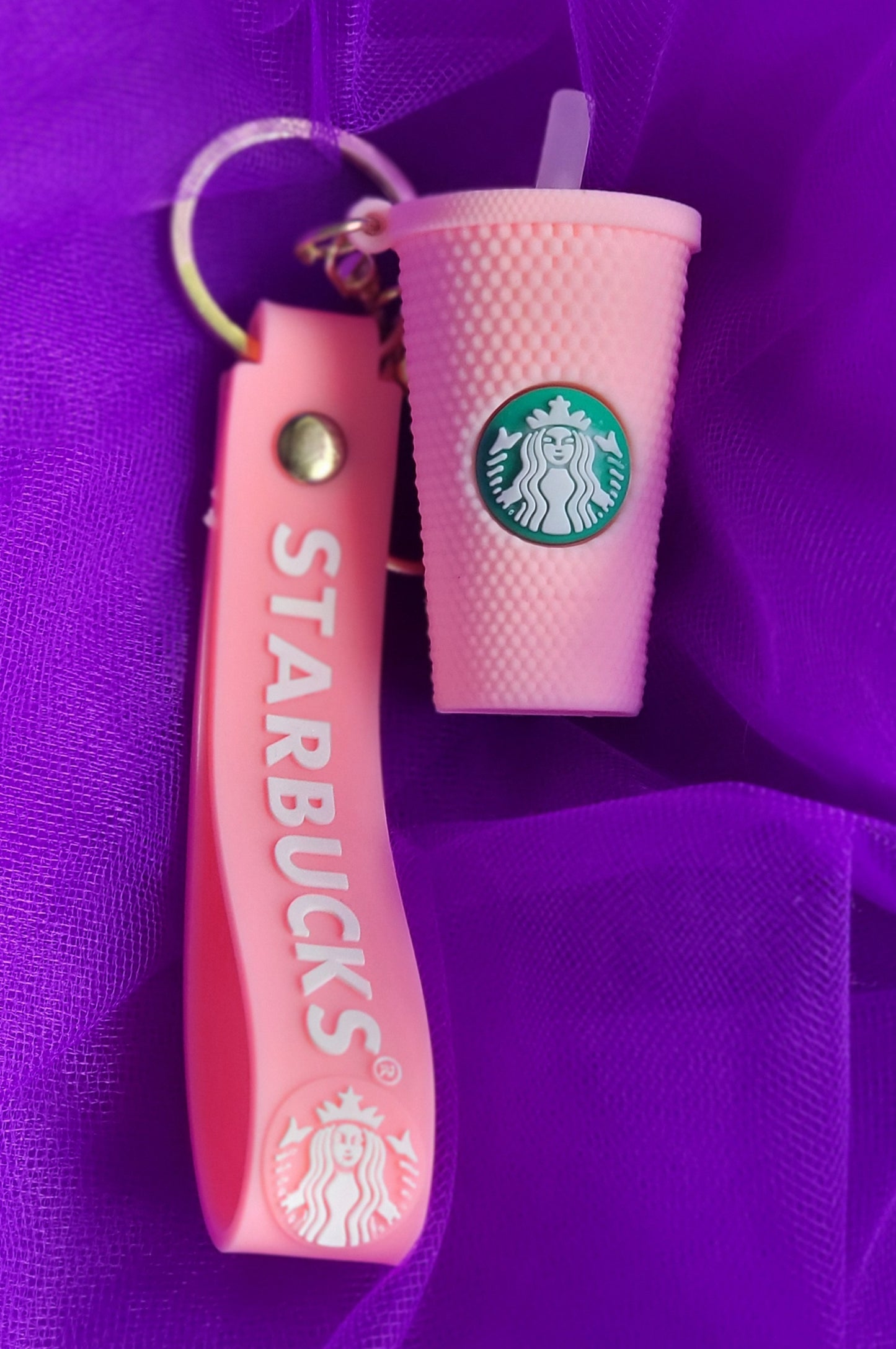 Pink Cup Themed Keychain